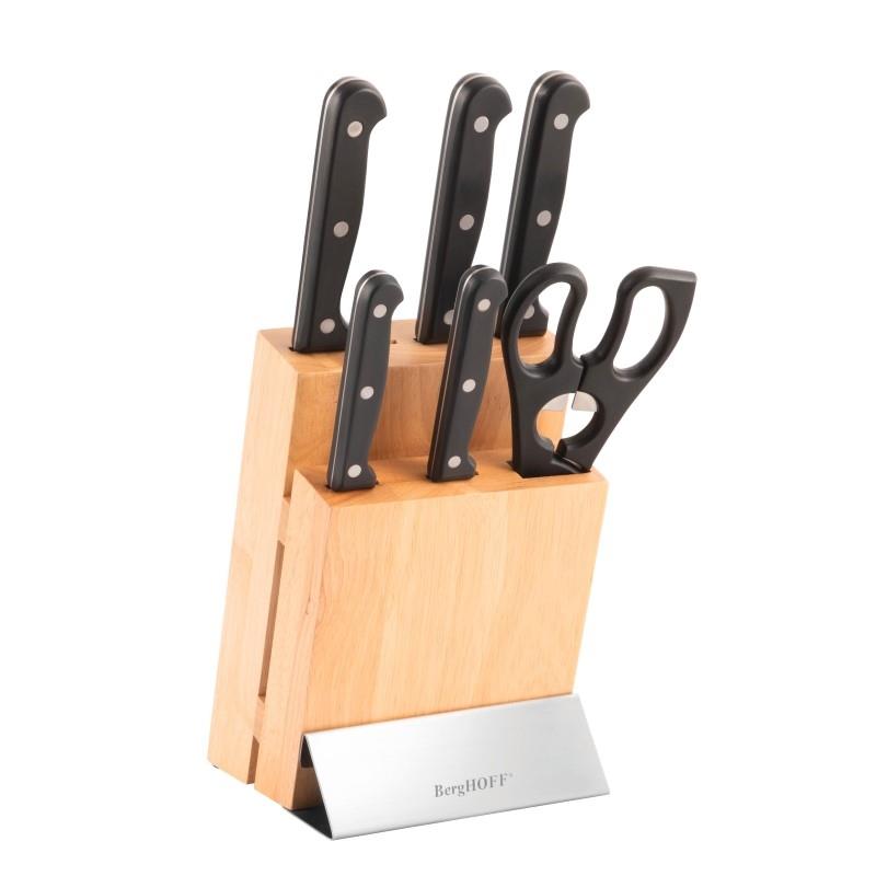 7 - PIECE ESSENTIALS TRIPLE RIVETED KNIFE BLOCK SET