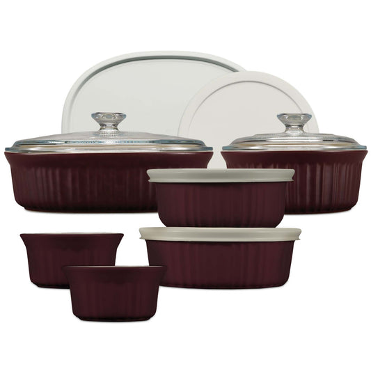 FRENCH COLORS 12PC BAKEWARE SET, CABERNET