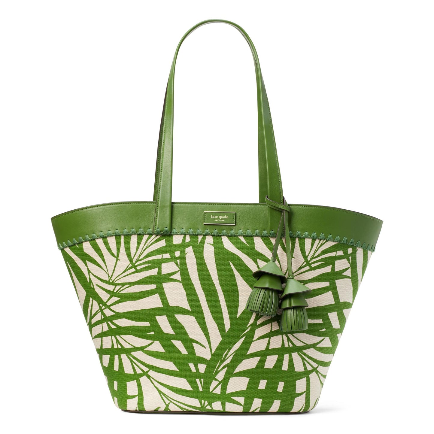 PALM FRONDS MEDIUM TOTE - GREEN MULTI