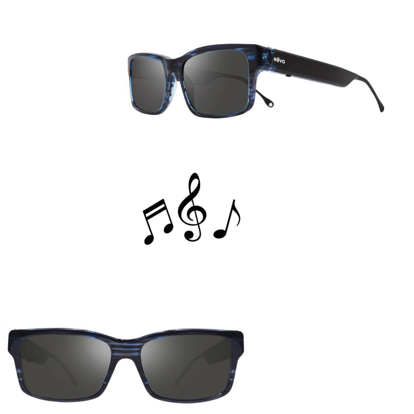 SONIC 1 REVO BLACK SUNGLASSES WITH AUDIO CAPABILITIES